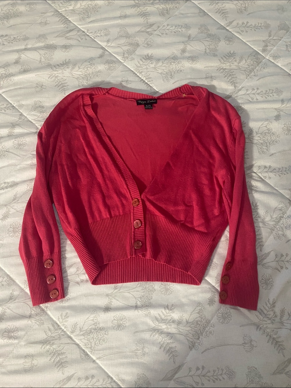 River Island Hot Pink Cropped Button Cardigan